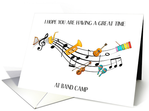 Thinking of You at Band Camp Musical Instruments and Notes card