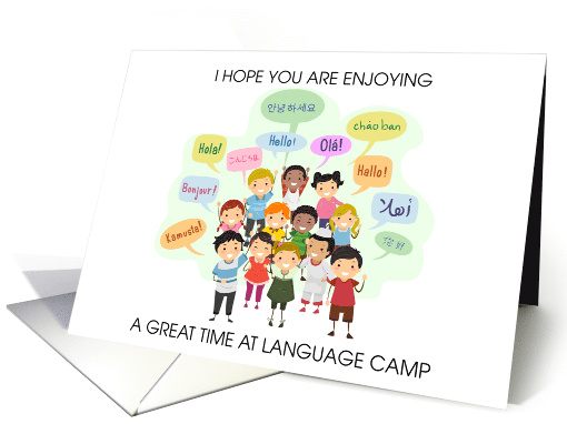 Thinking of You at Language Camp Cartoon Children... (1735446)