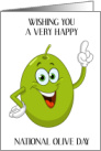 National Olive Day June 1st Cartoon Smiling Olive card