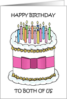 Happy birthday to Both of Us Cake and Candles card