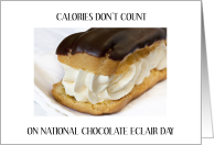 National Chocolate Eclair Day June 22nd Cream Filled Pastry card