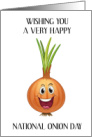 National Onion Day June 27th Smiling Cartoon Onion card