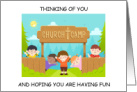 Thinking of You at Church Camp Kids Having Fun card