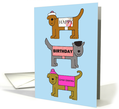 Happy Birthday Great Nephew Cartoon Dogs card (1738036)