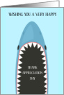 Shark Appreciation Day July 14th Cartoon Shark Jaws card