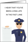 Speeding Ticket Traffic Cop Humor Cop card