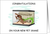 Congratulations New Pet Snake in a Terrarium card