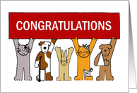 Congratulations Opening of Veterinary Rehabilitation Clinic Cute Pets card