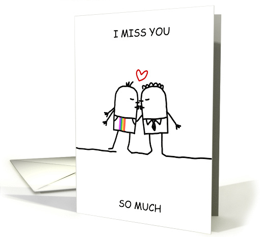 Missing You Gay Male Couple Kissing card (1744338)