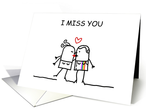 I MIss You Lesbian Couple Kissing card (1744340)