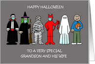 Happy Halloween Grandson and His Wife Spooky Costumes card