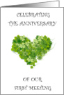 Anniversary of First Meeting St. Patrick’s Day Shamrock Romantic Heart card