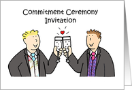 Male Couple Commitment Ceremony Invitation card