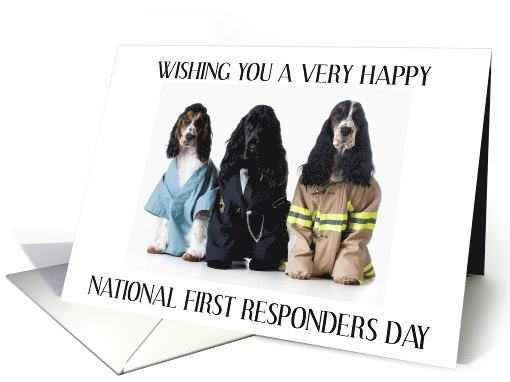 National First Responders Day October 28th Dogs in Uniforms card