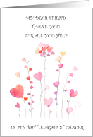 Thank You Friend for Help in Battle Against Cancer card