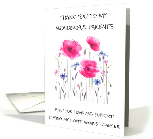 Thank You to Parents for Support During Fight Against Cancer card