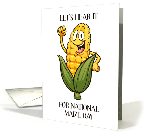 National Maize Day November Smiling Cartoon Corn on the Cob card