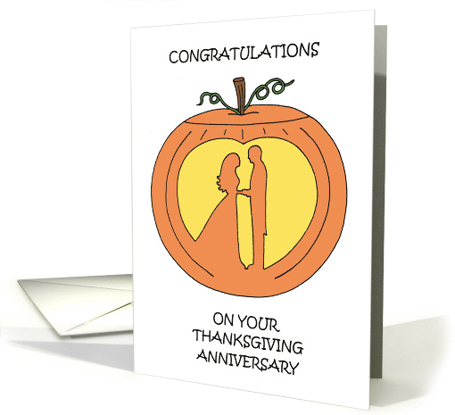 Congratulations on Your Thanksgiving Anniversary Romantic Couple card