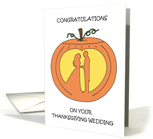 Congratulations on Your Thanksgiving Wedding Romantic Couple card