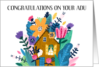 Congratulations On New ADU House and Garden Illustration card