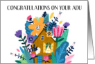 Congratulations On New ADU House and Garden Illustration card