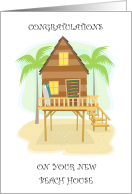 Congratulations New Beach House Surf Shack Cartoon card