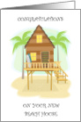 Congratulations New Beach House Surf Shack Cartoon card