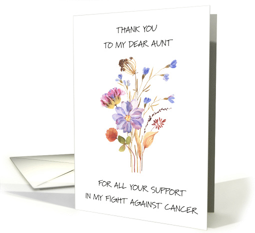 Thank You to My Aunt for Support in Fight Against Cancer card