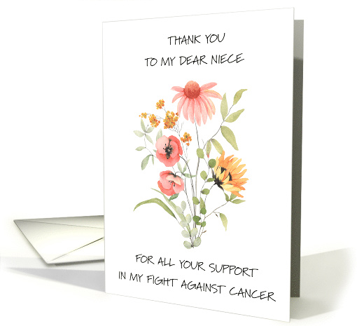 Thank You to My Niece for Support in Fight Against Canccer card