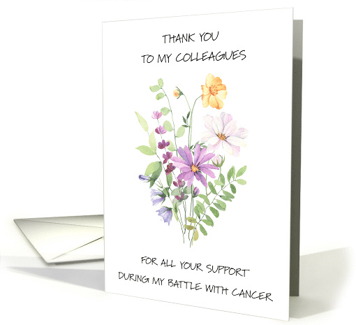 Thank You to Colleagues for Support During Battle with Cancer card
