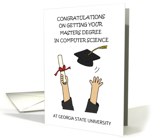 Congratulations Masters Degree in Computer Science to Personalise card