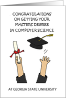 Congratulations Masters Degree in Computer Science to Personalise card