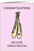 Congratulations on Dance Recital Ballet Shoes card