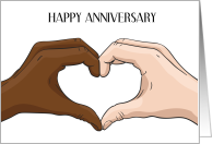 Happy Anniversary to Interracial Male Couple card