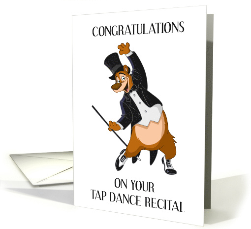Congratulations on Tap Dance Recital Bear in Top Hat and Tails card