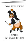 Congratulations on Tap Dance Recital Bear in Top Hat and Tails card