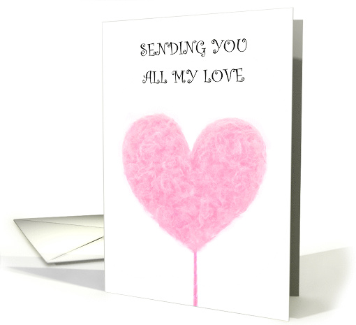 National Cotton Candy Day December 7th Candy Heart on a Stick card