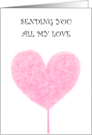 National Cotton Candy Day December 7th Candy Heart on a Stick card