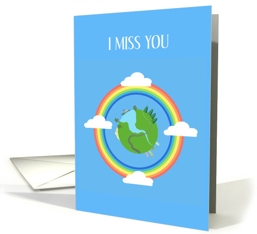 I Miss You Gay Rainbow Around the Globe card (1752594)