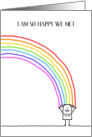 I Am So Happy We Met Gay Lady with Rainbow card