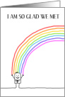 I Am So Glad We Met Simple Illustration Gay Man with Rainbow card