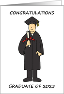 Graduation 2025 Congratulations For Him Cartoon Humor card