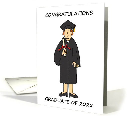 Graduation 2025 Congratulations For Her Cartoon Humor card (1753732)