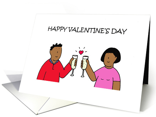 Valentine African American Couple Drinking Champagne card (1753846)