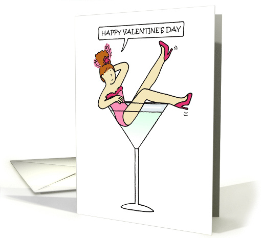 Valentine Sexy Lady in a Burlesque Cocktail Glass card (1753850)