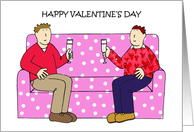 Valentine for Gay Male Couple Drinking Champagne card