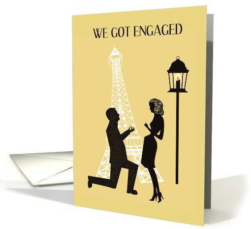 Engagement Announcement Couple and Eiffel Tower card (1754956)