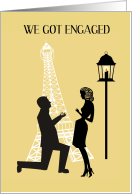 Engagement Announcement Couple and Eiffel Tower card