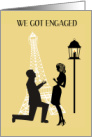 Engagement Announcement Couple and Eiffel Tower card