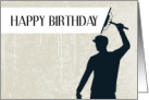 Happy Birthday Window Cleaner Man with Squeegee card